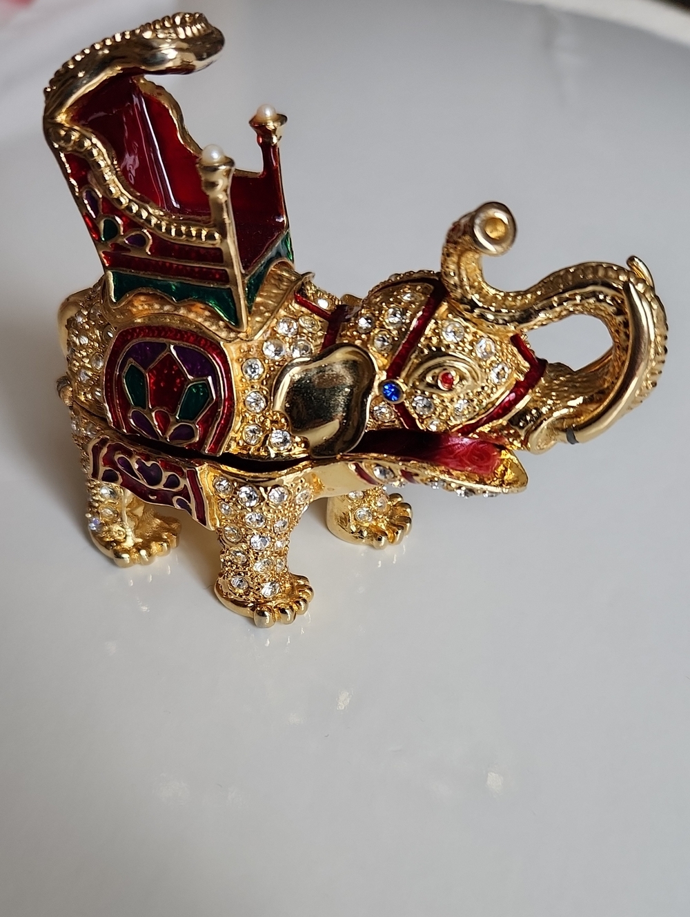 Gold Jeweled Elephant Figurine - Home Accent